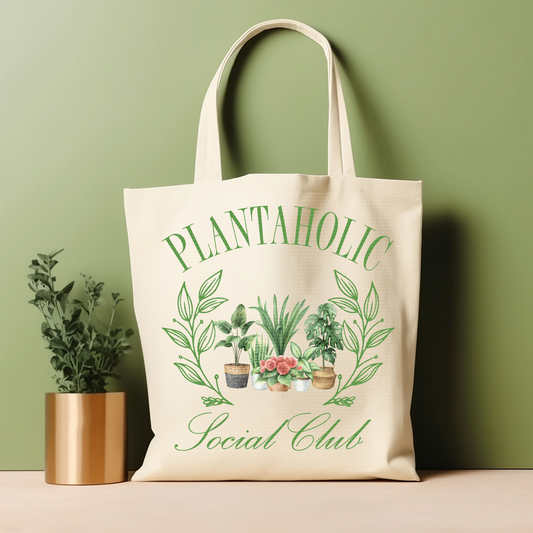 Plantaholic Social Club Plants Tote