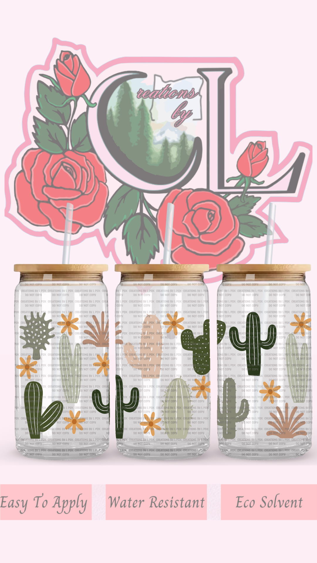 Cute Cacti Glass Wrap