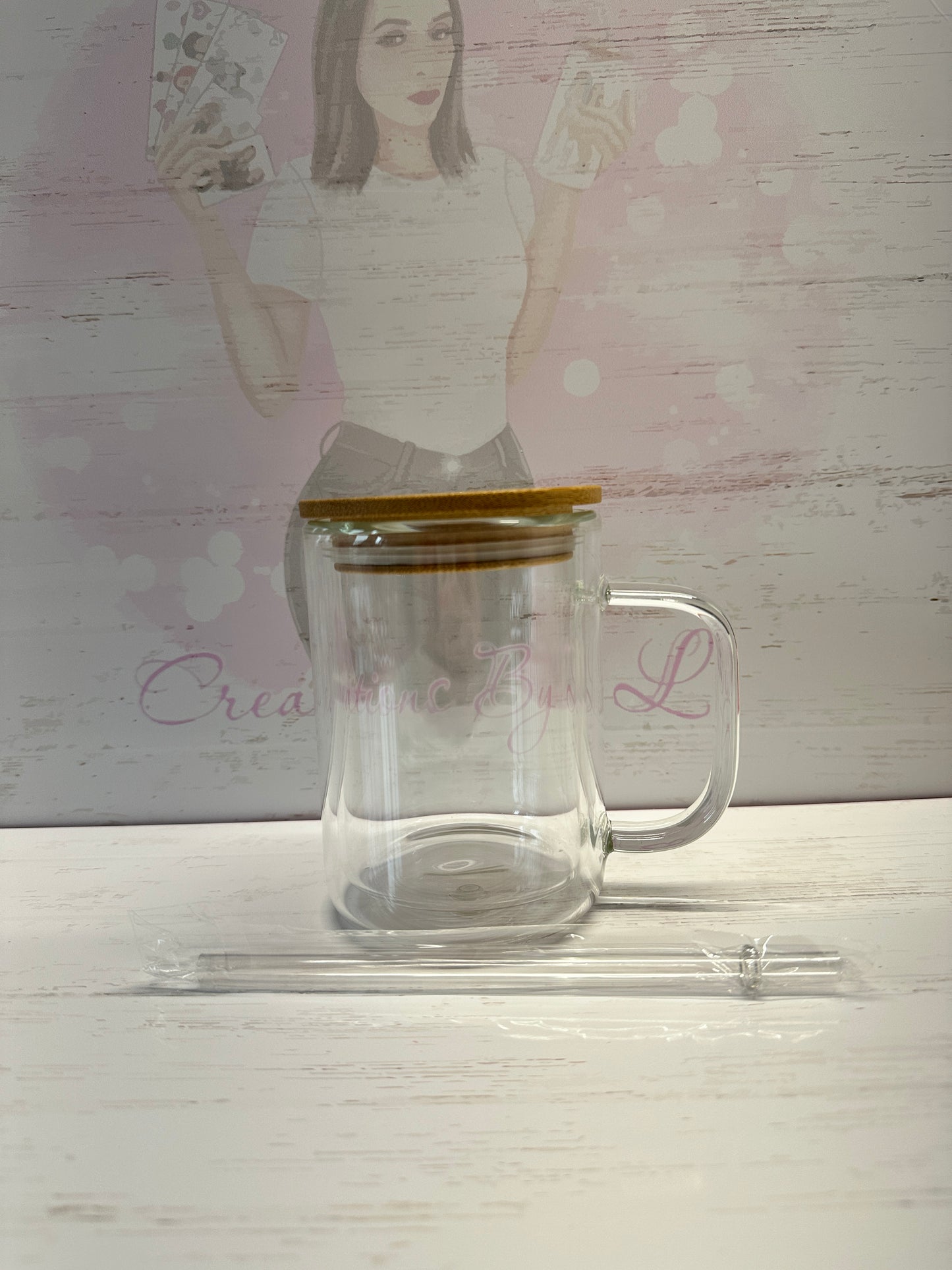 12oz Snowglobe Clear Mug With Handle