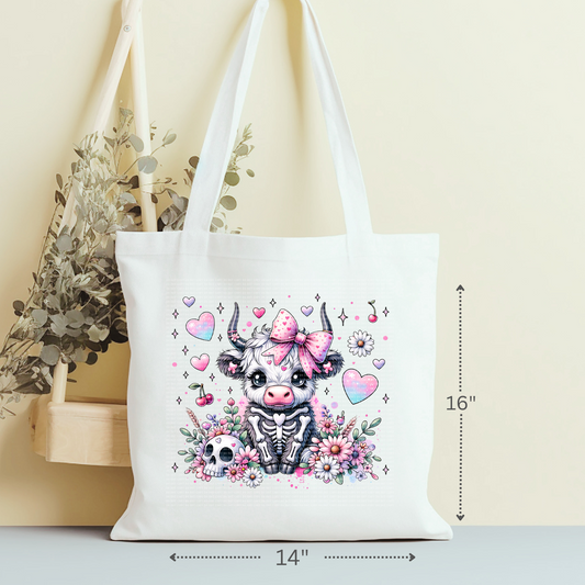 Pink Highland Skeleton Tote