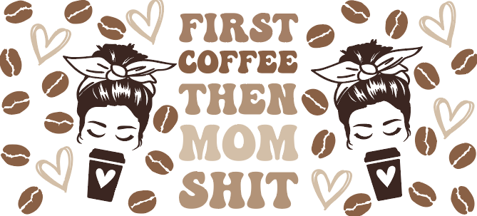 Coffee & mom sh** Glass Wrap