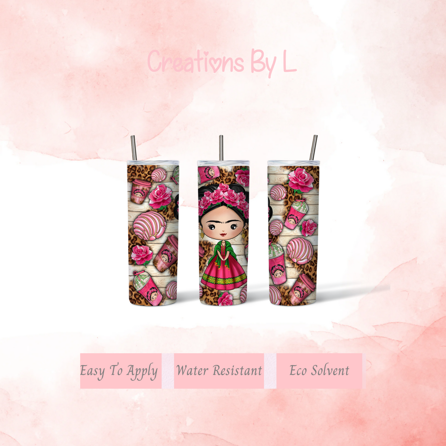 Frida Cafecito y Pan Tumbler Wrap