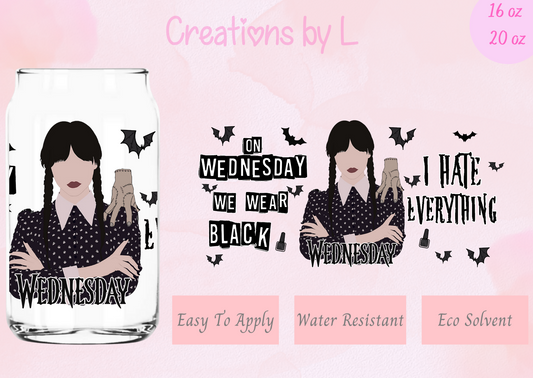 Goth Girl I hate Everything Glass Wrap