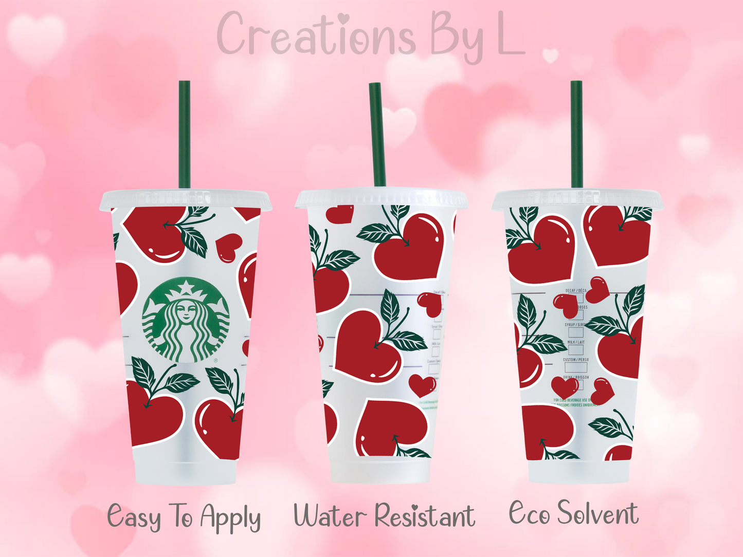 Heart Cherries Cold Cup Wrap