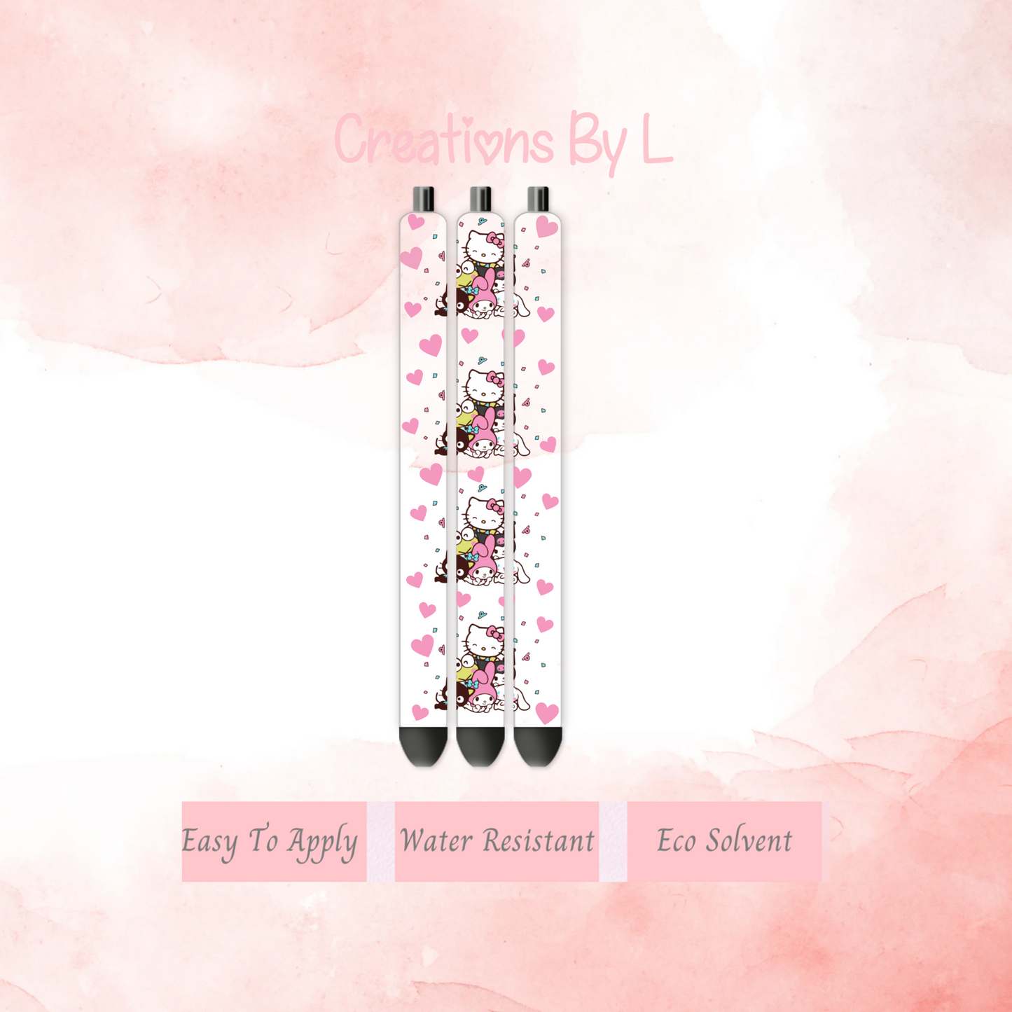 Kitty Hearts Pen Wrap