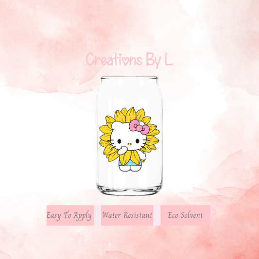 Kitty Sunflower Decal