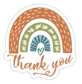 Boho Thank you Sticker Sheet