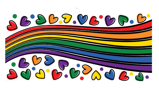 Hearts & Rainbow Glass Wrap